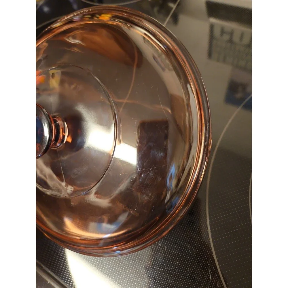 Vintage Corning Ware Visions Cranberry V-1.5-C Pyrex Glass Replacement Lid 8